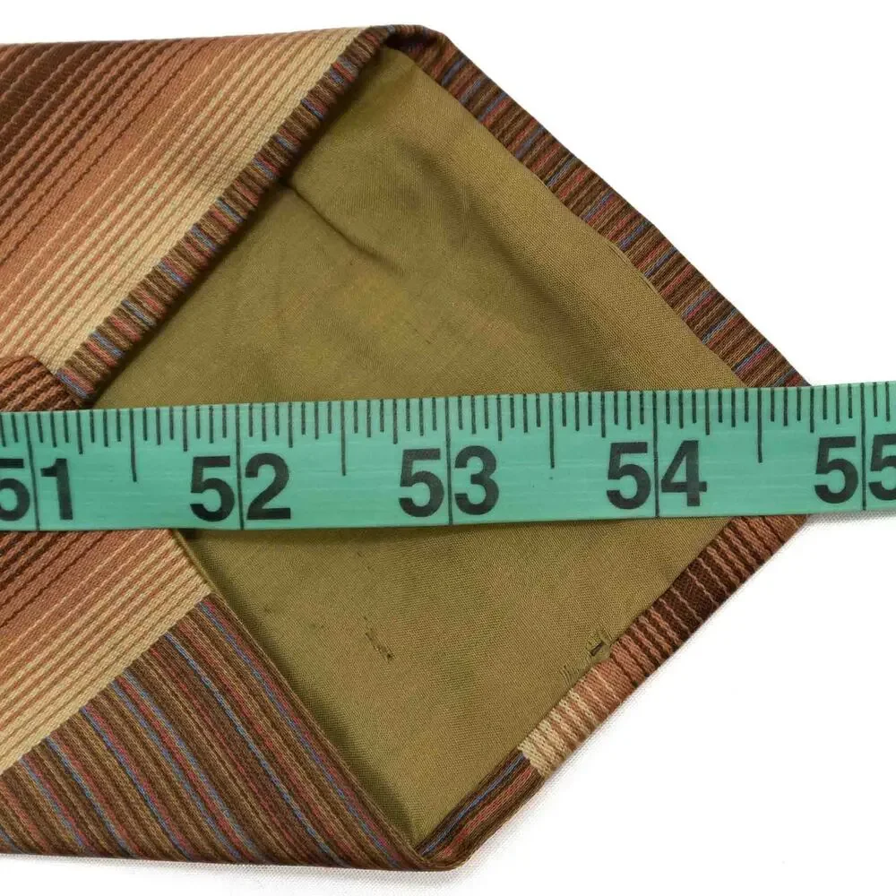 Damon Vintage Retro Brown Striped 60's 70's Necktie Neck Tie